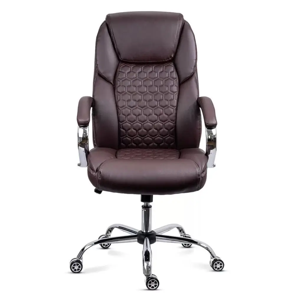 Scaun de birou model OFF 652 maro din piele ecologică